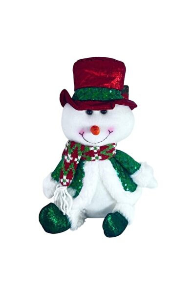OEM Decoratiune de Craciun Om de Zapada textil, 35 cm, palarie Rosie, fular R...