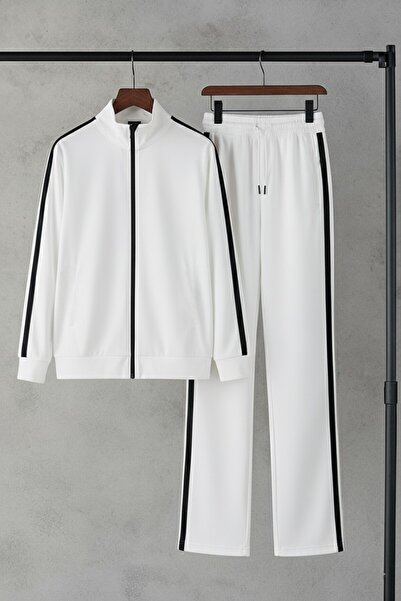 legends butik Unisex Scuba Fabric Comfort White Tracksuit Set