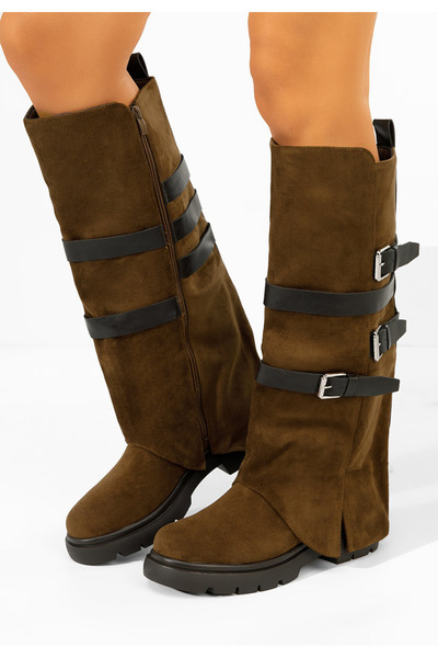 B T Shoes Cizme dama fara toc Rovira maro