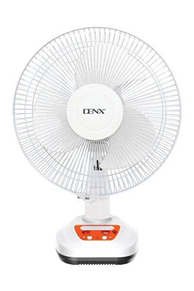 Genierc 12-inch rechargeable solar fan with two LED lights and two speeds, po...