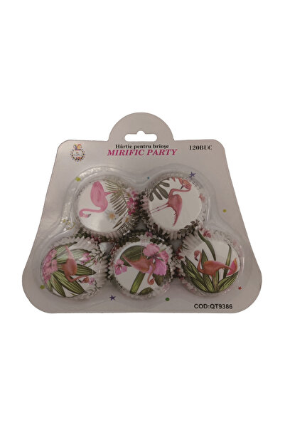 Mirific Party Set of 120 multi-color cupcake paper liners, flamingo