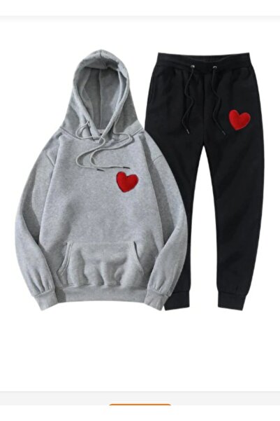 CEYKA TEKSTİL Kalp Printed Tracksuit Set