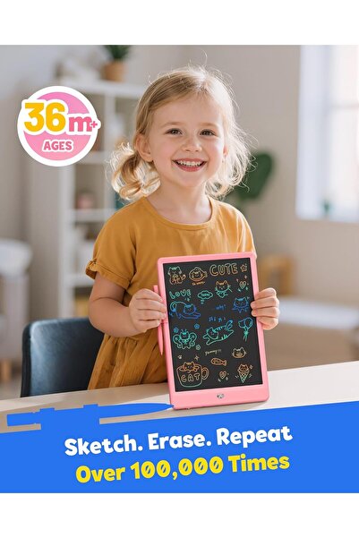 Generic TEKFUN 10-inch Color LCD Writing Tablet - Pink