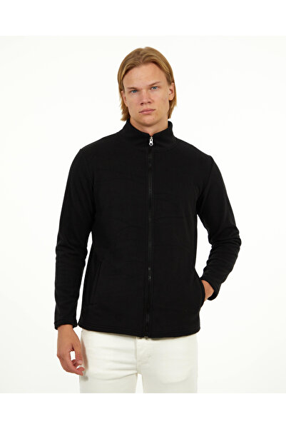 elkumoda Zipper Closure Fleece Mock Neck Winter Fleece Slim Fit Cotton