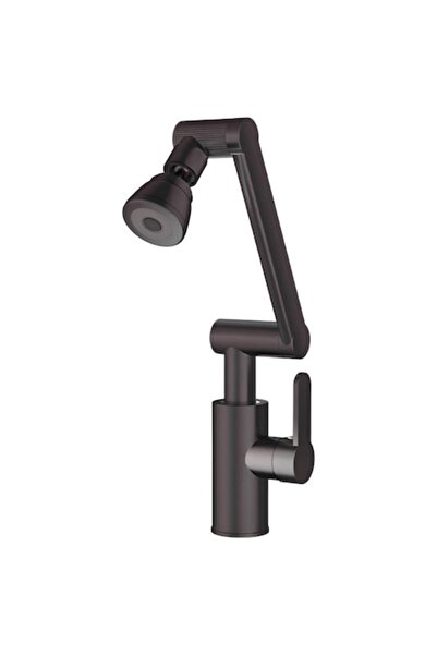 Full Abundance Βρύση Νεροχύτη με Μονό Μοχλό Περιστρεφόμενη 360°, Ματ Μαύρο