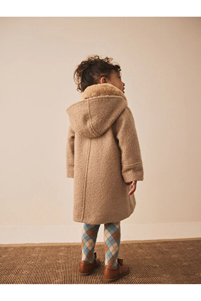 Next Baby Tan Color - Faux Fur Collar Hooded Coat Parka Jacket