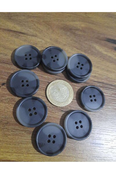 İMREN AKSESUAR Trench Coat, Jacket, Coat, Cardigan Button 2.5 cm Stick Button 1 Pack 10 Pieces (Dark Gray and Gray Color)