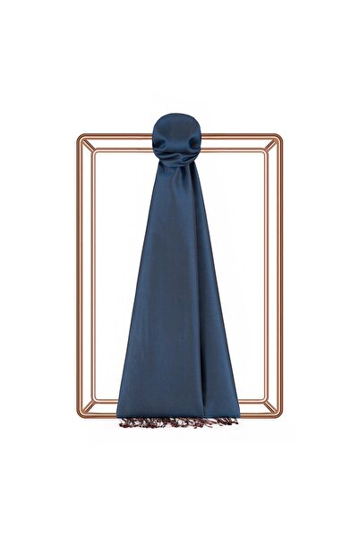 ipekevi Double-Sided Solid Color Silk Shawl 00927-Dingin Blue