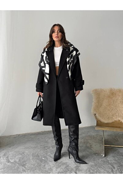 Swass Double-Breasted Cashmere Coat with Collar and Belt Detail