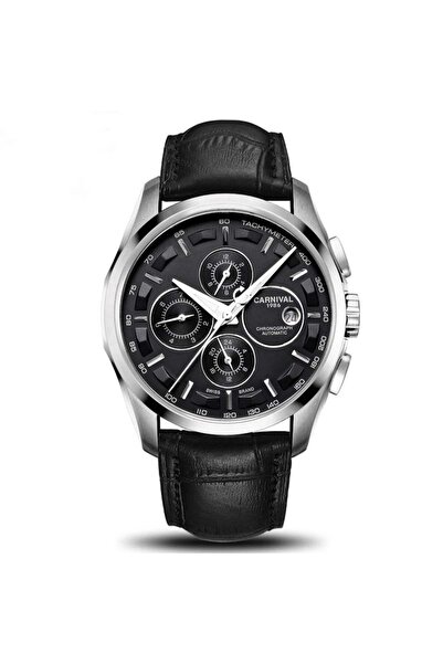 CARNIVAL Ceas mecanic automat de lux pentru afaceri, curea din piele