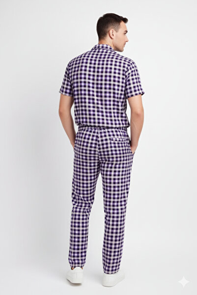 STITCH by MH Men's Gingham Check Shirt and Long Co-ord Set