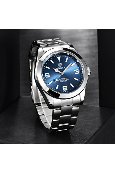 Benyar Men's Watch Mechanical Automatic Business Analog Stainless Steel Luxury