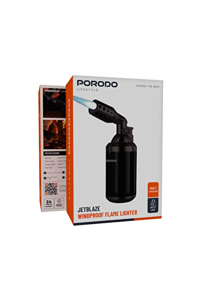 porodo ولاعة جيت بليز المقاومة للرياح من لايف ستايل - أسود