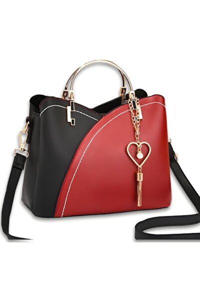 Full Abundance Κομψή γυναικεία τσάντα χιαστί, από PU δέρμα, κόκκινο/μαύρο