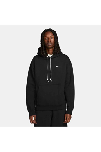 Nike DX1355 010 Solo Swoosh Fleece Pullover Hoodie Erkek Sweatshirt