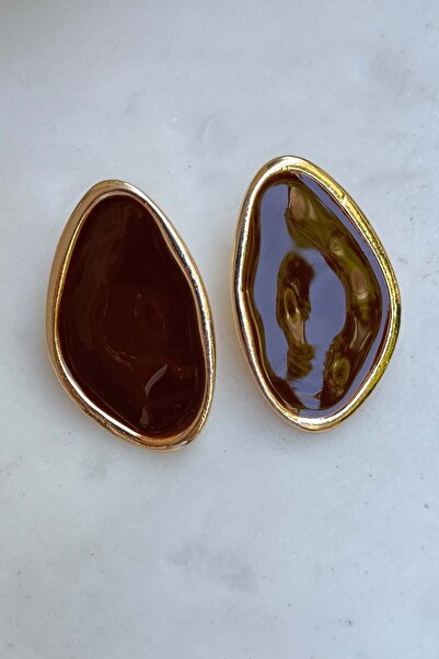 AMORE.İST STORE Çelik Damla Gold Çerçeveli Küpe