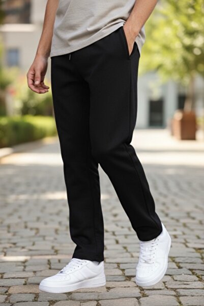 BİRBEYSTORE Sweatpants 3 Thread Winter Model with Elastic Waist and Back Pocket with Patch