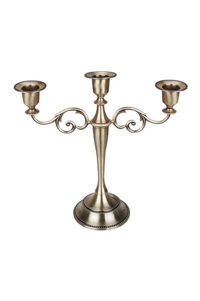 Generic Three Headed Candle Holder Brown 26x27cm