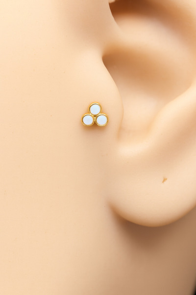 ömay takı Üç Taş Tragus Helix Conch 316l Cerrahı Çelik Piercing