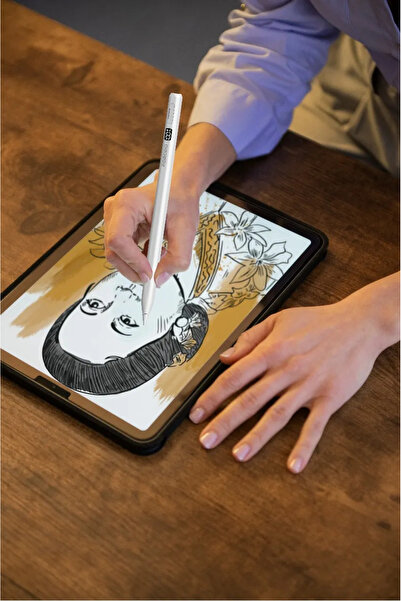 porodo Wireless & Type C Charging Stylus Pen 380655 Li-Polymer Battery,100Mah - White