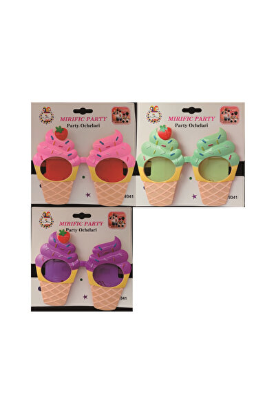 Mirific Party Set of 3 party glasses, assorted colors, ice cream