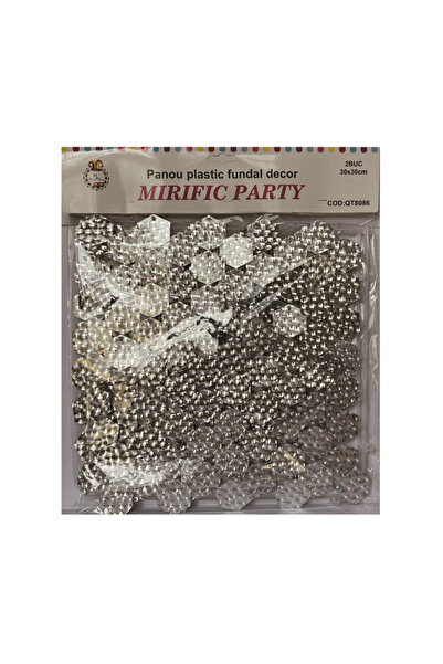 Mirific Party Set de 2 panouri decorative argintii, 30×30 cm, PPQT8086