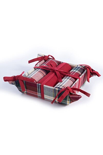 Nef Nef Homeware Set of 3 towels, cotton, Nef-Nef Christmas red 40x70 cm