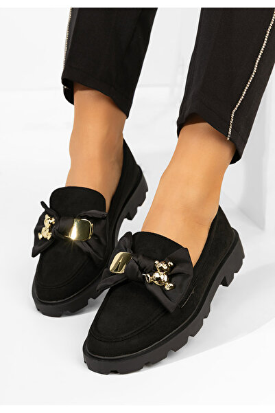 B T Shoes Black Desana thick-soled loafers