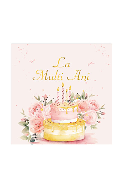 Mirific Party Șervețele multicolore pentru tort, 33×33 cm, „La mulți ani” (PPPZ7413)