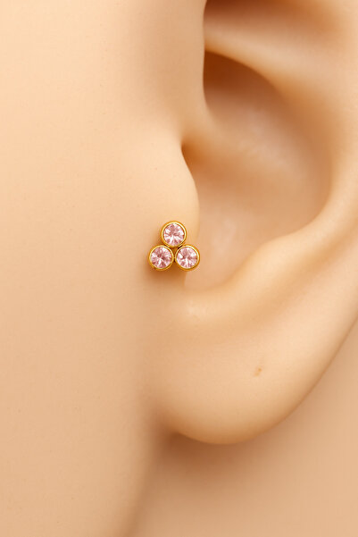 ömay takı Üç Taş Tragus Helix Conch 316l Cerrahı Çelik Piercing