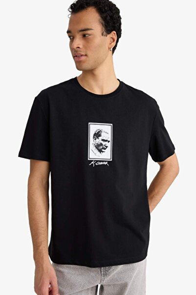 DeFacto Regular Fit Ataturk Printed Short Sleeve T-Shirt G6504Ax25Wn