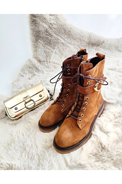 Of&Off Women's Genuine Leather Lace-Up Boots