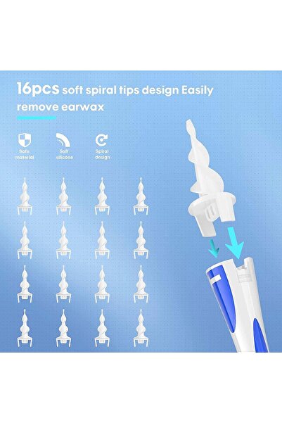 Twinkle Mart Spiral Silicone Ear Wax Remover Kit with 16 Replacement Tips