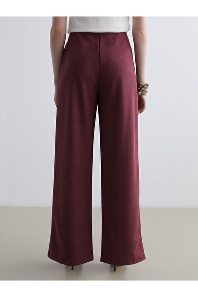 LC Waikiki Vizyon New Season Elastic Waist Women's Suede Trousers