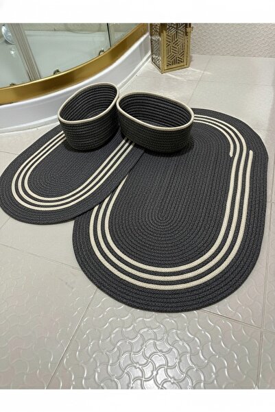 GNG Home Tekstil مجموعة مناشف الحمام من الجوت والقش، مجموعة سلة الحمام، مجموع...