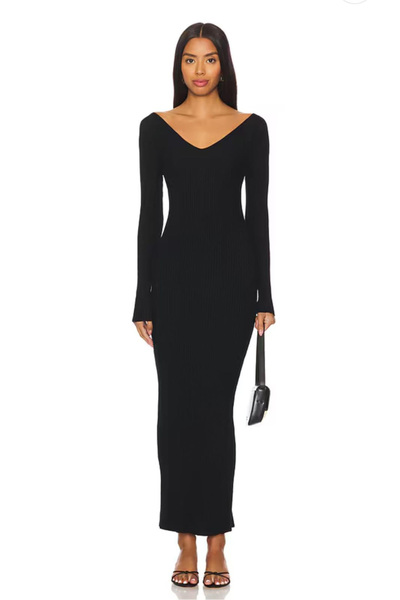 AFR CLOTHES ΓΥΝΑΙΚΕΙΟ ΜΑΥΡΟ ΦΟΡΕΜΑ ΜΑΞΙ ΜΕ ΔΙΠΛΗ ΣΤΡΟΓΓΥΛΗ�