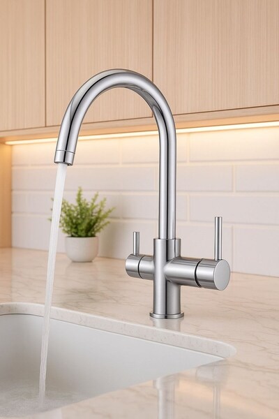 Viosa Krom Baston 3 Yollu Mutfak Eviye Arıtma Bataryası 5 Yıl Garantili