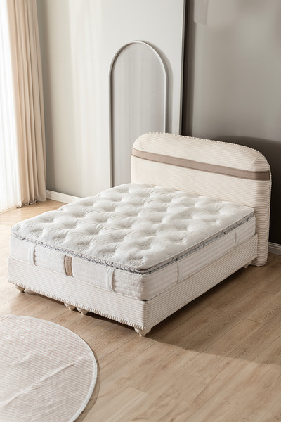 GOOD NİGHT DOLCE – 32 cm Peluş Kumaşlı Beş Bölgeli Torba Yaylı Yatak