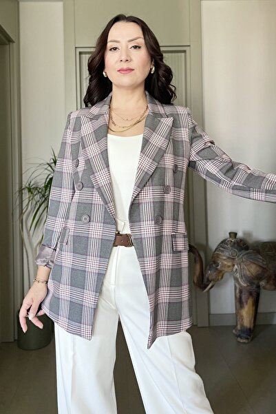 Butik Didem Sakinci Plaid Checkered Blazer Jacket