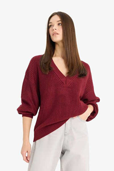 DeFacto Women's Sweater Z7135Az/Br455 Bordeaux