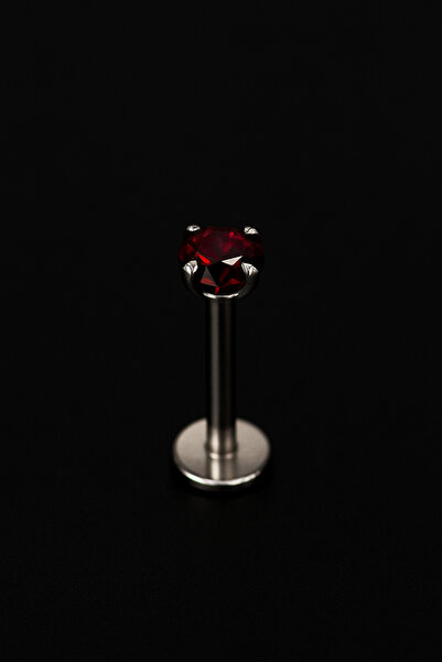 ömay takı Zirkon Kristal 316l Cerrahi Çelik Labret Piercing