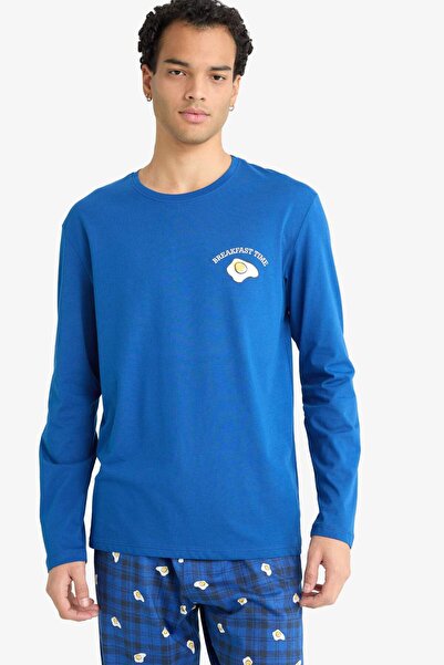 DeFacto Pijama Takımı Regular Fit Baskılı Uzun Kollu Üst Desenli Uzun Alt G2641AX25WN