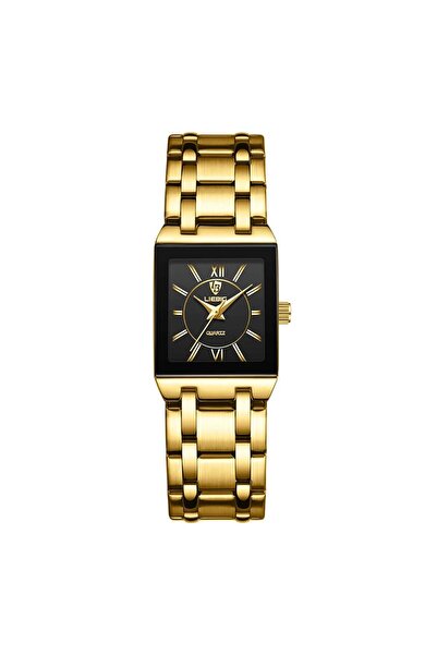 LIEBIG Ceas de damă elegant la modă lux cuarț analogic auriu negru