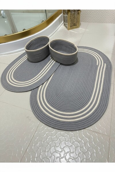 GNG Home Tekstil مجموعة مناشف الحمام من الجوت والقش، مجموعة سلة الحمام، مجموع...