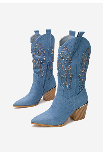 B T Shoes Καουμπόικες Μπότες Ysrana V2 Τζιν