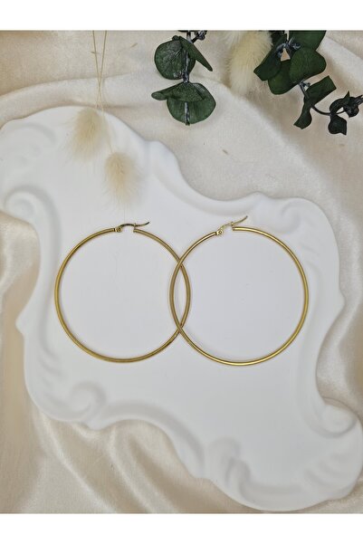 ZEYM COLLECTION Large Hoop Earrings 50 mm – Does Not Tarnish (Minimal & Stylish)
