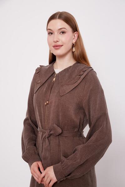 Levidor Καφέ καπάκι Cupra με φαρδύ γιακά και φερμουάρ