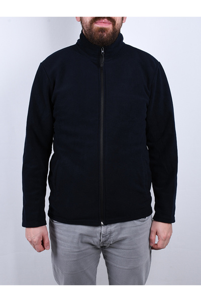 By Okat Long Sleeve Work Fleece with Pockets Navy Blue - Warm and Durable Workwear