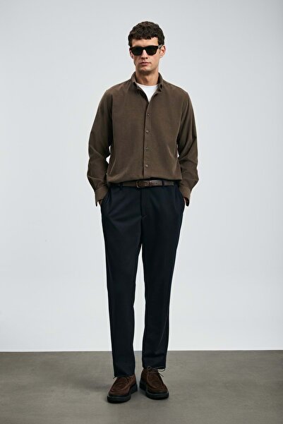 Lufian 112010682 Drew Ανδρικό πουκάμισο Basic Regular Fit Ανδρικό πουκάμισο ΧΑΚΙ