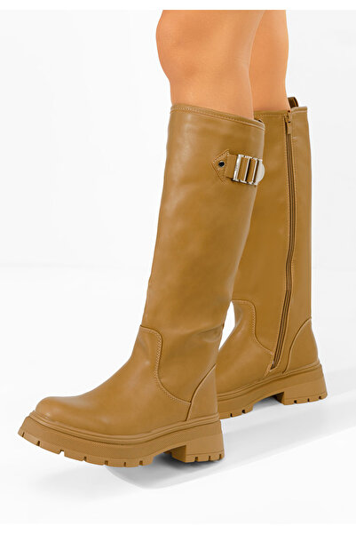 B T Shoes Artozza women's high boots khaki